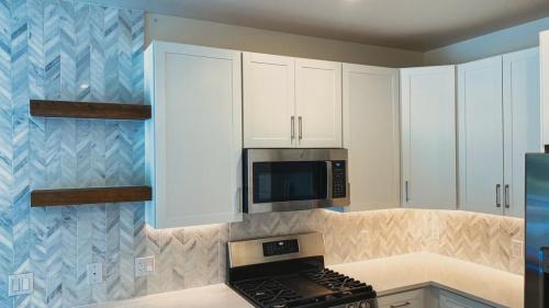 Installing Backsplash Tiles  Shelves Kitchen